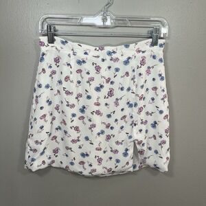 Skylar+Madison White Floral Mini Skirt Cottagecore Coquette Romantic L